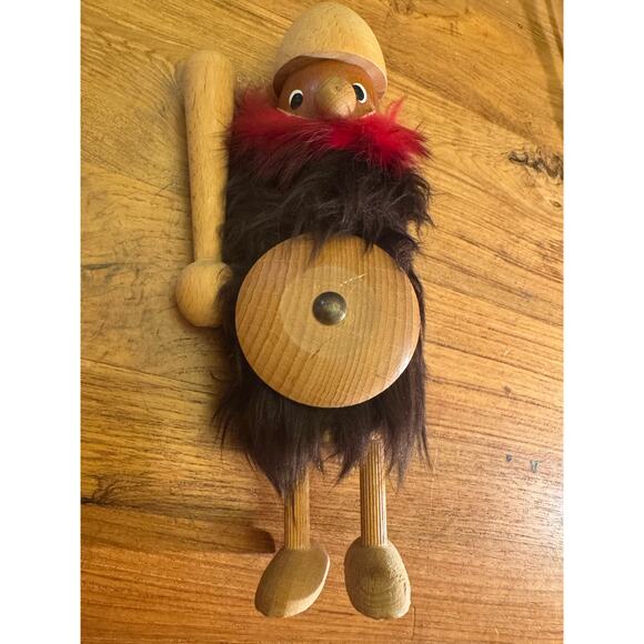 Vintage Sallingboe Denmark Wood Viking Figurine - 9 inch - Picture 1 of 8